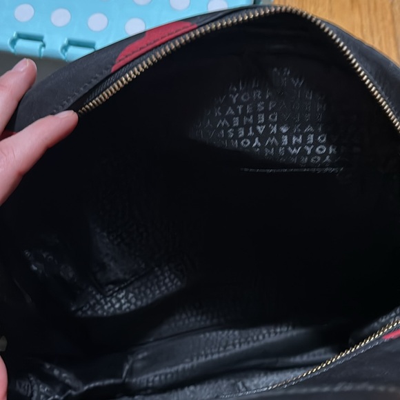 Kate Spade Black Red Floral Poppy Large Backpack Bag-pre-owned. - Picture 3 of 16